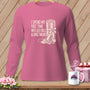 Pink long-sleeved shirt with "I Spend My Free Time With Jelly Rolls & Loose Threads" text.