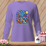 Purple long-sleeve shirt with 