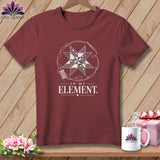 Maroon t-shirt with quilted star graphic and 