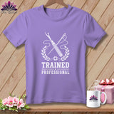 Lavender t-shirt with white 