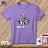 Lavender t-shirt with stacked fabric and 