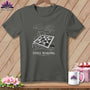 Dark gray t-shirt with a quilt, needle, thread, and scissors, and text "STILL MAKING."