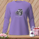 Purple long-sleeve shirt with 