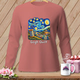 Long-sleeve shirt featuring a Van Gogh-inspired 