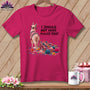 Pink t-shirt with a llama tangled in yarn and text "I SHOULD NOT HAVE PULLED THAT."