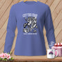 Long sleeve shirt with a raccoon holding a rotary cutter and text "CUT THE CRAP I HAVE A ROTARY CUTTER".