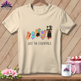 Cream t-shirt with cartoon ghosts holding sewing supplies and the text 