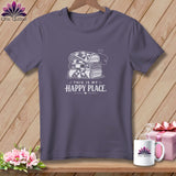 T-shirt with stacked quilts graphic and 