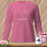 Pink long-sleeve shirt with 