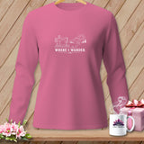 Pink long-sleeve shirt with 