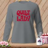 Gray long-sleeve shirt with red 