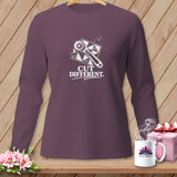 Purple long-sleeve shirt with 