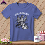 T-shirt with chicken at sewing machine, 