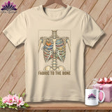 Skeleton rib cage filled with fabric and a pumpkin, 
