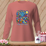 Long sleeve shirt with a Van Gogh-inspired sewing print and 