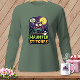 Green long-sleeve shirt with 