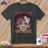 Fortune teller and ghost predicting an 