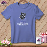 Purple t-shirt with quilting block graphic and 