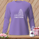 Purple long-sleeve shirt with 