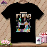 Black t-shirt with Franken-stitch 