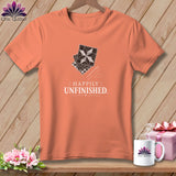 Orange t-shirt with quilting block graphic and 