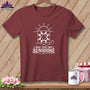 Maroon t-shirt with quilt design and text "Make Your Own Sunshine".