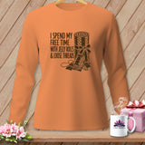 Orange long-sleeve shirt with 