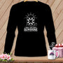 Black long sleeve shirt with "Make Your Own Sunshine" text and quilt graphic.