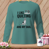 Teal long-sleeve shirt with 