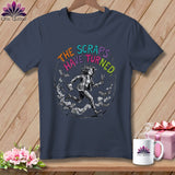 Dark blue t-shirt with text 