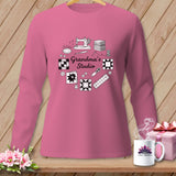 Pink long-sleeve shirt with 