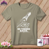 T-shirt with rotary cutter, ruler, fabric, and 