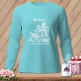 Teal long-sleeve shirt with 