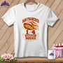 White t-shirt with San Francisco 1/4 Stitch Squad graphic featuring a sewing basket full of buttons.