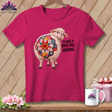 Sheep with quilted back and text 