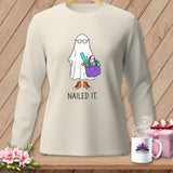 Crewneck shirt with ghost graphic and 