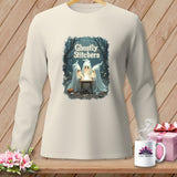 Cream long-sleeve shirt with 