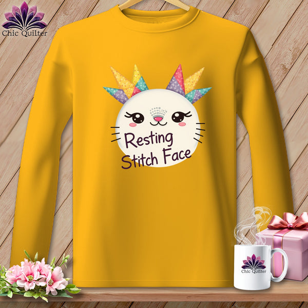 Resting Stitch Face Yellow Long Sleeve Shirt product