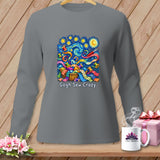Gray long-sleeve shirt with a 