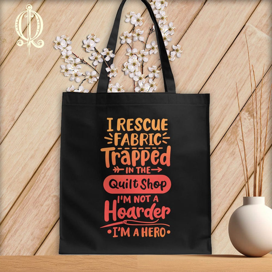 MyDesigns Black  Tote/Blood Orange Print / 15"x16" I Rescue Fabric Trapped ~Tote Bag