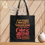 MyDesigns Black  Tote/Blood Orange Print / 15"x16" In My Defence I Was Left Unsupervised and the Fabric Store was Open ~Tote Bag