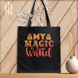 MyDesigns Black  Tote/Blood Orange Print / 15