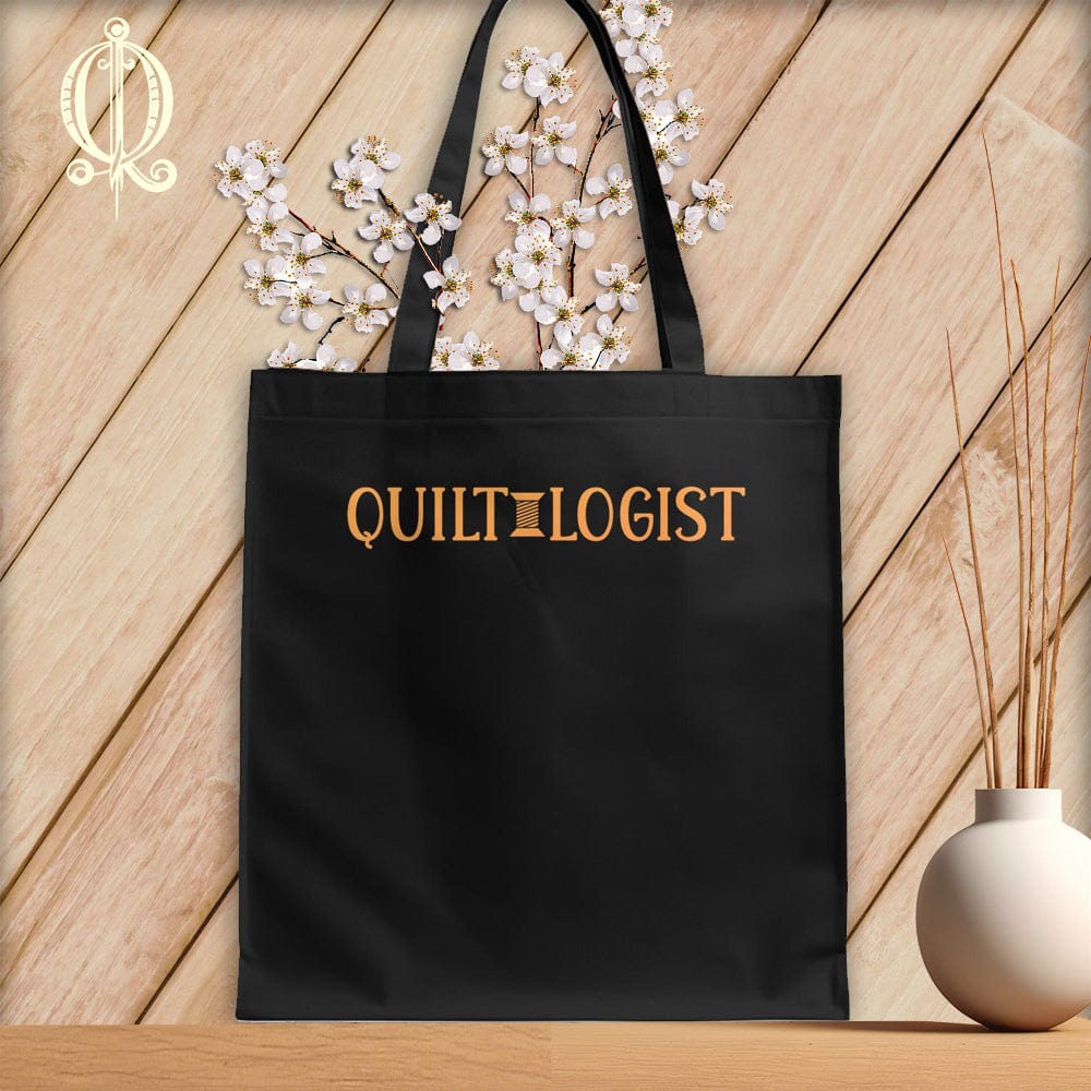 MyDesigns Black  Tote/Blood Orange Print / 15"x16" Quilt Logist ~Tote Bag