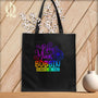 MyDesigns Black Tote/Rainbow Print / 15"x16" May Your Bobbin Always Be Full ~Tote Bag