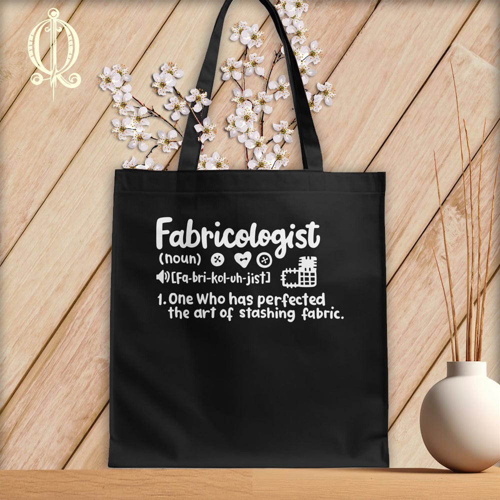 MyDesigns Black Tote/White Print / 15"x16" Fabricologist ~Tote Bag