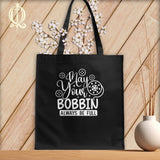 MyDesigns Black Tote/White Print / 15