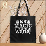 MyDesigns Black Tote/White Print / 15