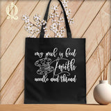 MyDesigns Black Tote/White Print / 15