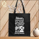 MyDesigns Black Tote/White Print / 15