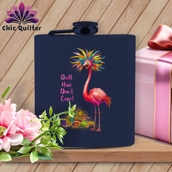 MyDesigns Flask 6oz / Navy Squawklyn Spoolberg ~ Quilter's Flask